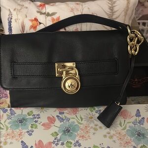Michael Kors Black and Gold Shoulder Bag